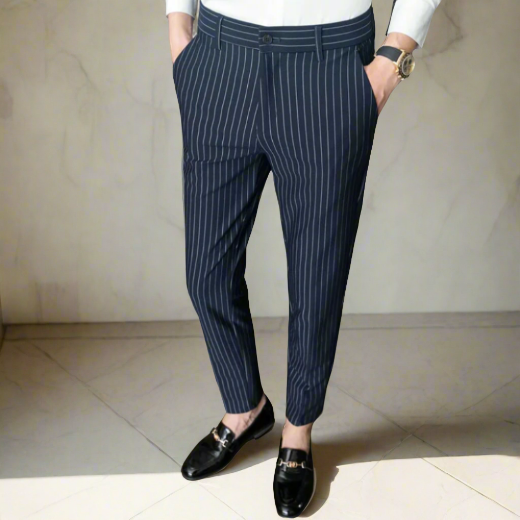 Refined Vertical Stripe Trousers