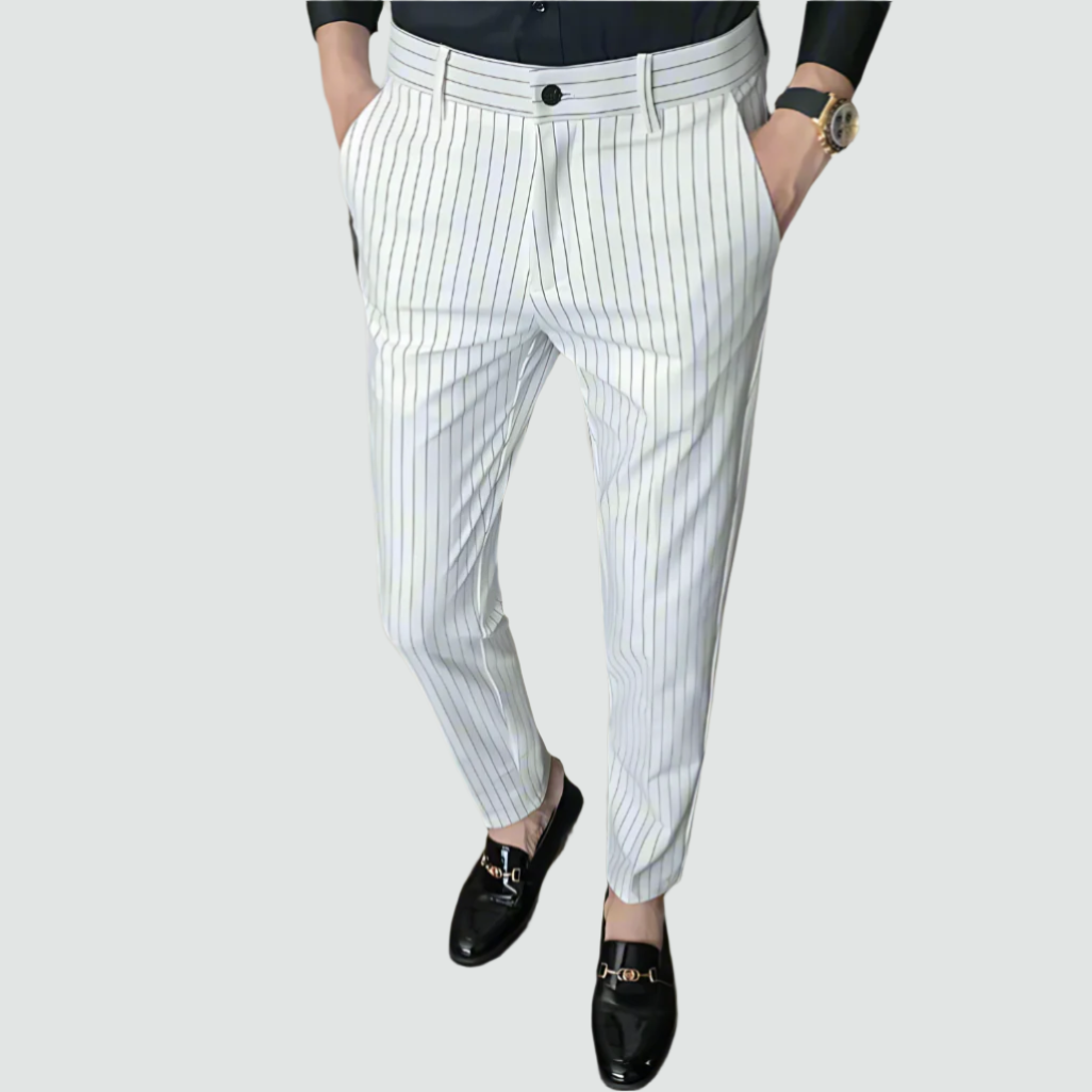 Refined Vertical Stripe Trousers