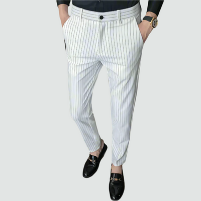 Refined Vertical Stripe Trousers