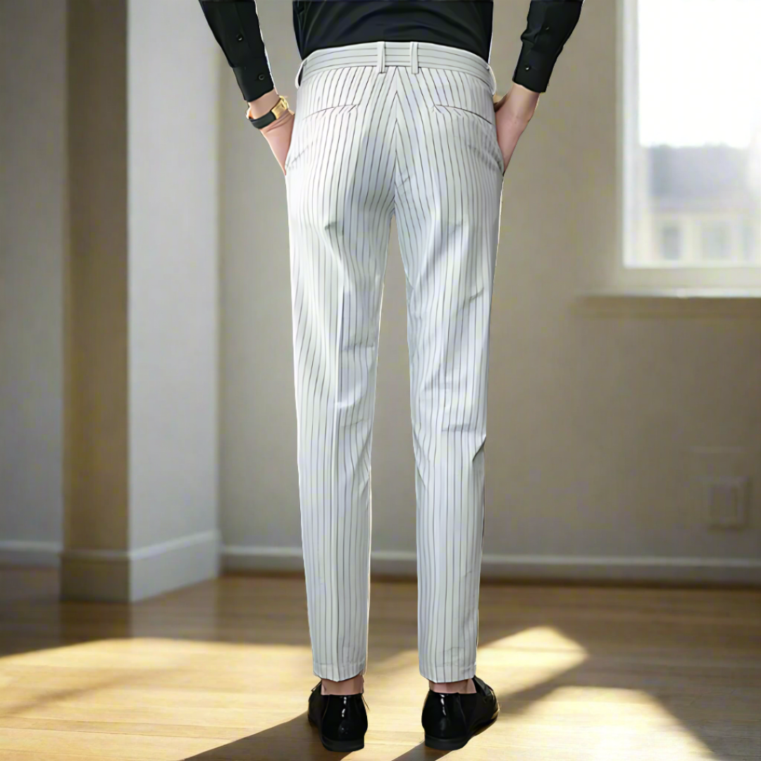 Refined Vertical Stripe Trousers