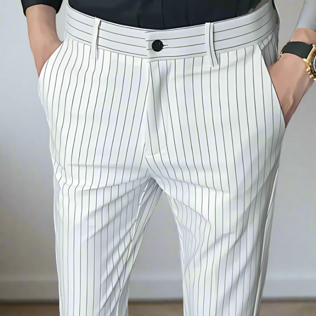 Refined Vertical Stripe Trousers