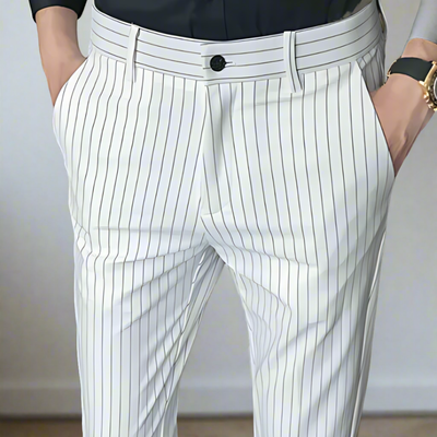 Refined Vertical Stripe Trousers