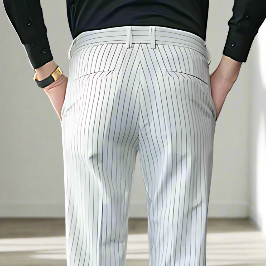 Refined Vertical Stripe Trousers