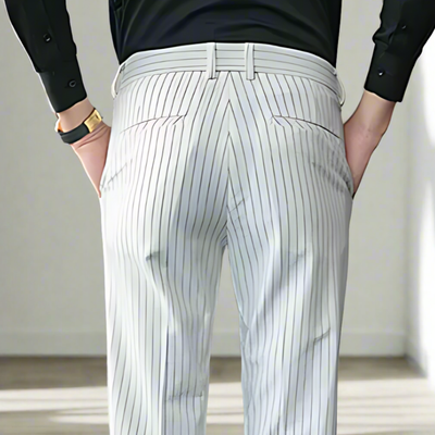 Refined Vertical Stripe Trousers